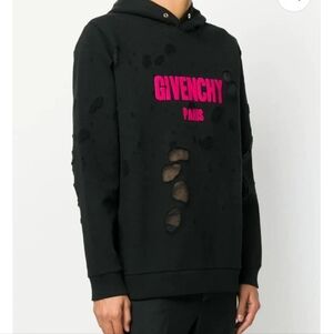 Givenchy Destroit Black and Red Hoodie